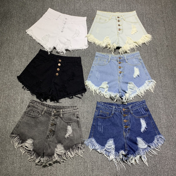 Shorts de Mezclilla Cintura Alta con Pechera