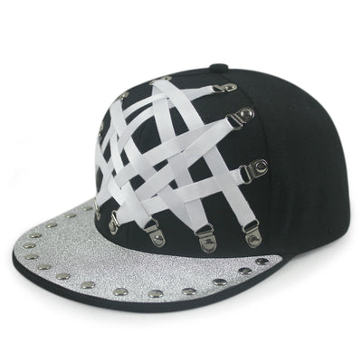 Gorra Punk Hip Hop Cuero X Cuero Visera Plana Unisex - Image 5