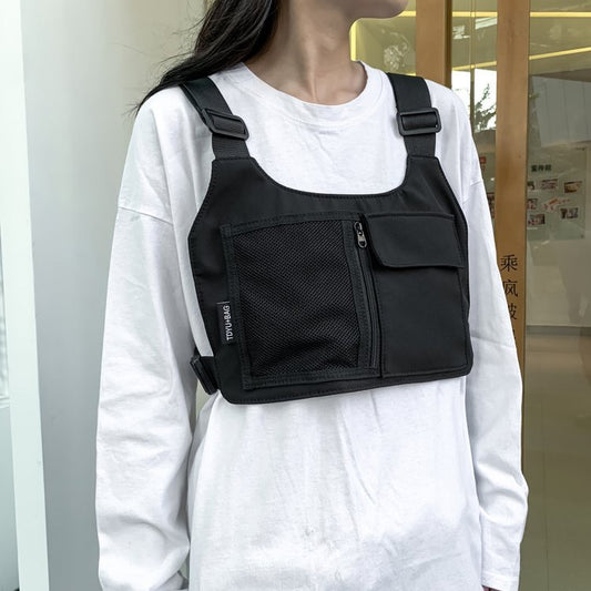 Mochila Táctica Pectoral Multifuncional - Estilo Hip Hop Urbano