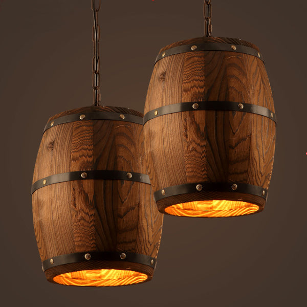 Lámparas de Techo Rústicas de Barril de Vino - Diseño Artesanal Único