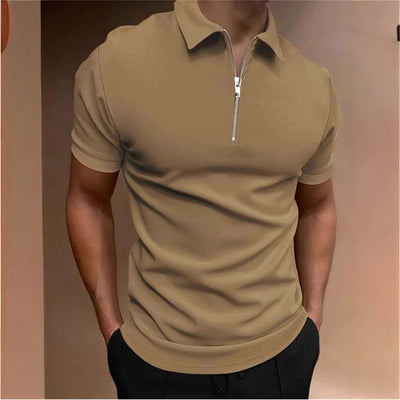 Polo Manga Larga con Cierre Color Sólido para Hombre - Image 6