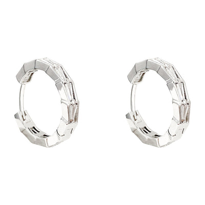Aros de Plata Esterlina con Circonita Cúbica - Diseño Minimalista - Image 5