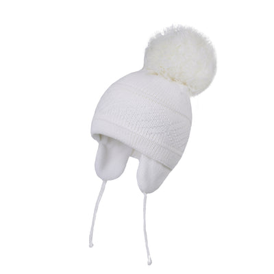 Gorro Tejido Liso con Pompón Peludo Extragrande - Image 5