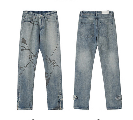 Jeans con Botones Estampados y Puños con Cierre - Image 8