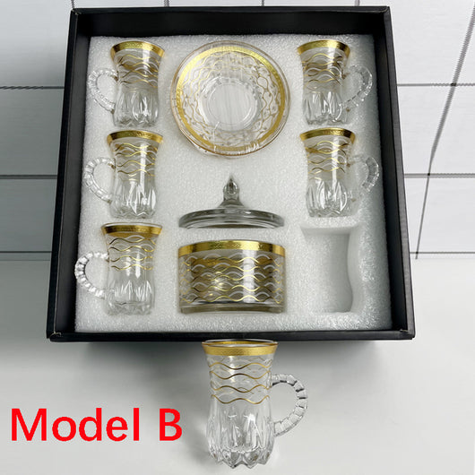 Juego de Taza de Té en Vidrio Negro con Platillo - Image 7