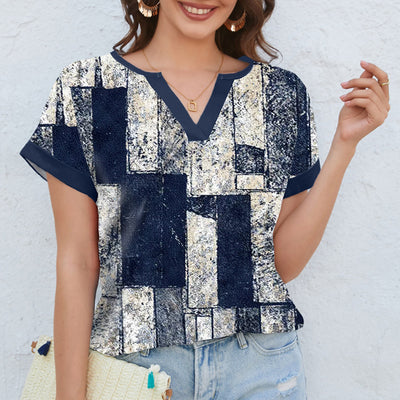 Blusa Casual de Cuello V Estampada para Mujer - Image 5