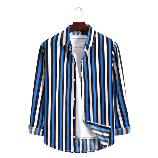 Camisa Estampada de Manga Larga con Patrón de Olas - Tallas Grandes - Image 8