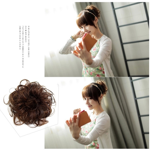 Moño Fluido Rizador con Cordón Ajustable - Extensión de Cabello Sintético - Image 3