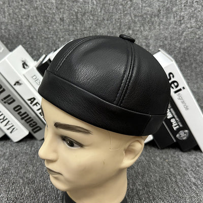 Gorro de Cuero Oveja Abovedado para Otoño e Invierno