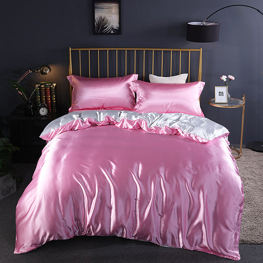Juego de Cama Funda Nórdica Seda de Hielo Color Puro Verano - Image 3