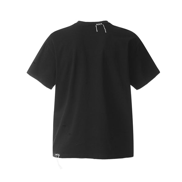 Playera Distressed de Manga Corta para Hombre - Estilo Personalidad