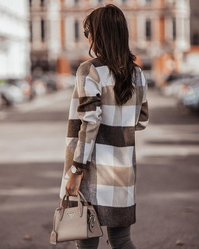 Abrigo de Lana con Estampado de Botones para Otoño e Invierno - Image 2