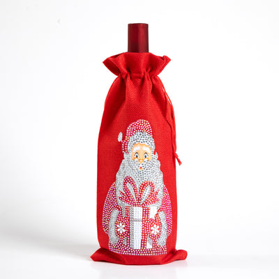 Bolsa para Vino con Pintura de Diamantes Navideña Europeo-Americana - Image 14