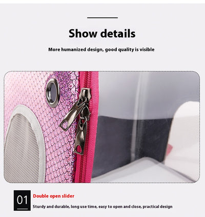 Mochila Transportadora Transparente Plegable para Perros Pequeños con Bolsillo Pañales - Image 17