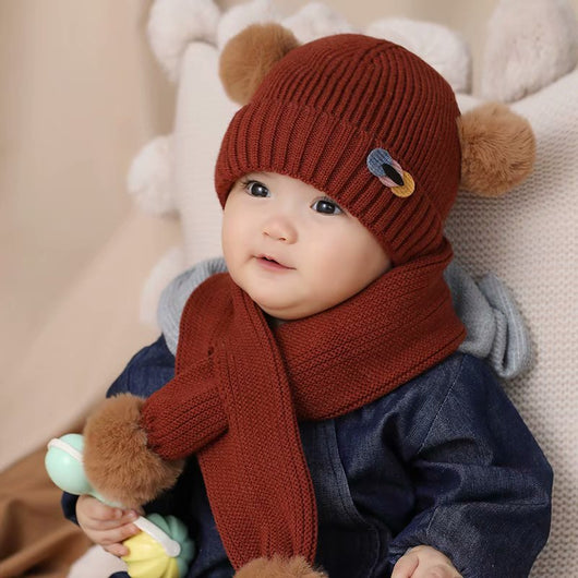 Gorro de Lana Cálido Tejido Suave Color Liso