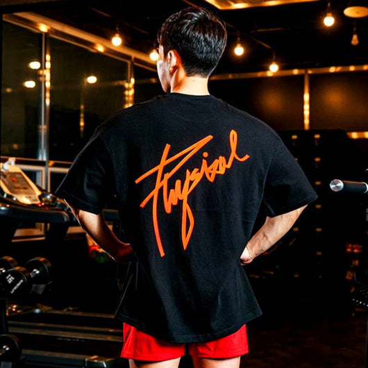 Camiseta Fitness Holgada de Algodón Puro para Hombre - Image 18