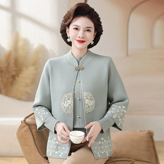 Conjunto de Cardigan y Suéter Tejido para Mujer Madura - Otoño Invierno - Image 6