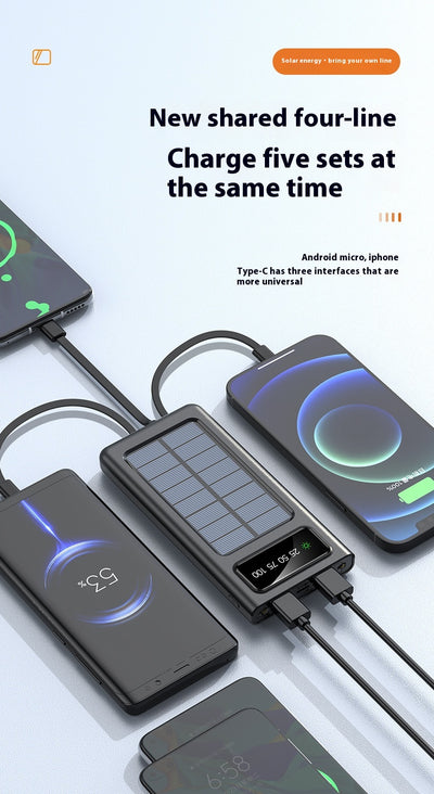 Batería Solar Portátil de 4 Cables para Teléfonos Móviles - Image 11