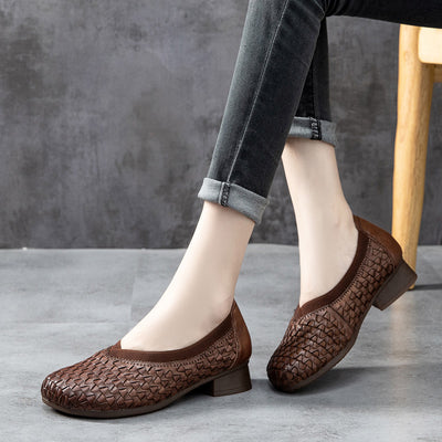 Zapatos de Cuero Retro con Tacón Bajo para Mujer - Image 6
