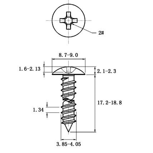 Tornillo Autorroscante de Acero Inoxidable Cabeza Ancha Tipo Champiñón - Image 19