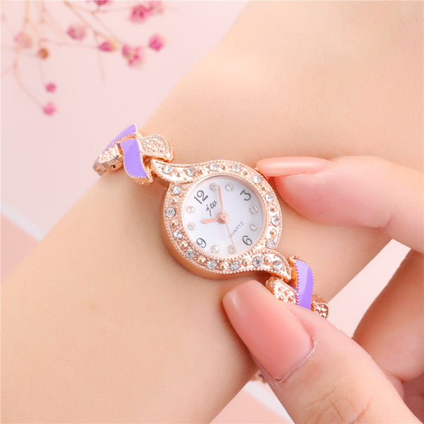 Reloj de pulsera de cuarzo con motivo de hoja