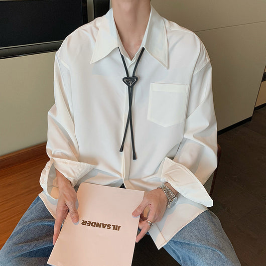 Camisa Blanca Manga Larga Estilo Coreano Sin Planchado - Image 3