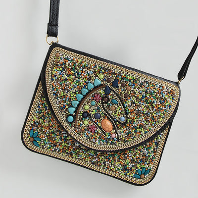 Bolso Bohemio Étnico con Cuentas y Compartimiento para Teléfono - Image 7
