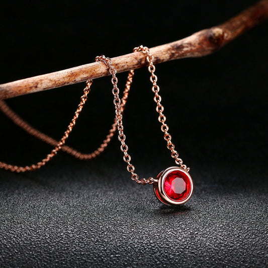 Collar para Mujer Estilo Minimalista con Colgante de Circonita Cúbica en Oro Rosa - Image 2