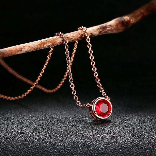 Collar para Mujer Estilo Minimalista con Colgante de Circonita Cúbica en Oro Rosa - Image 2