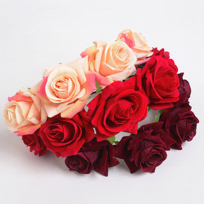 Diadema Corona de Rosas Terciopelo para Sesiones Fotográficas - Image 4