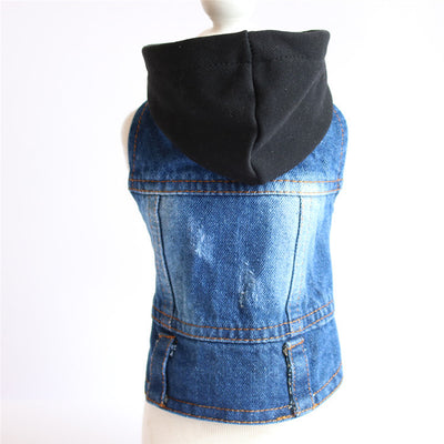Abrigo Tejido con Capucha para Mascotas - Diseño Denim Primavera - Image 5