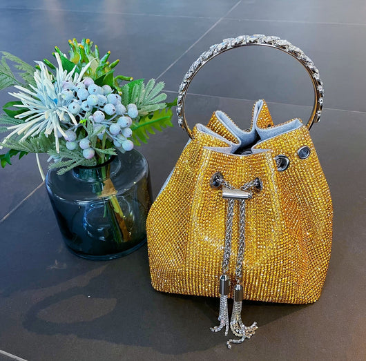 Bolso de Mano con Diamantes y Borlas Arcoíris Brillante - Image 5
