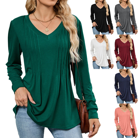 Blusa Suelta de Rayas con Mangas Largas para Mujer