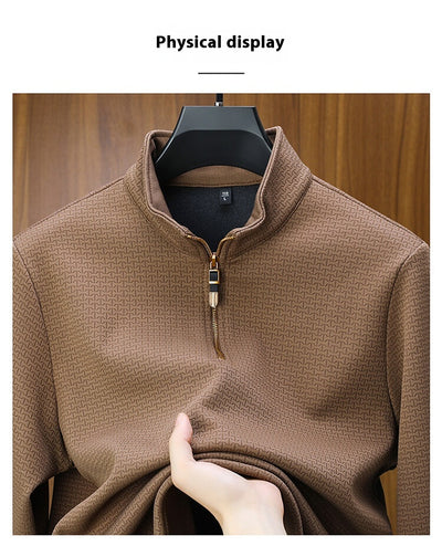 Playera de Cuello Alto con Cierre Medio para Otoño e Invierno - Manga Larga para Hombre - Image 11