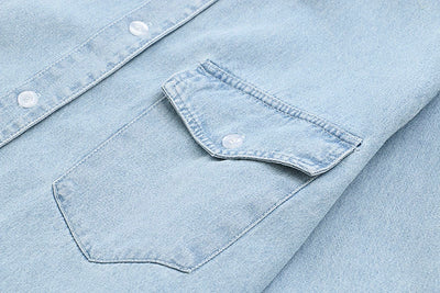 Camisa Denim Manga Larga con Bolsillo - Image 7