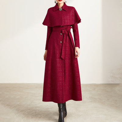 Capa Abrigo Slim Temperamento Femenino Largo Hasta Tobillo
