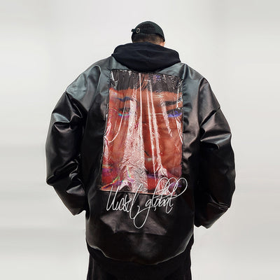 Chaqueta de Plumón Blanco Estilo Americano con Detalles de Cuero PU - Image 3