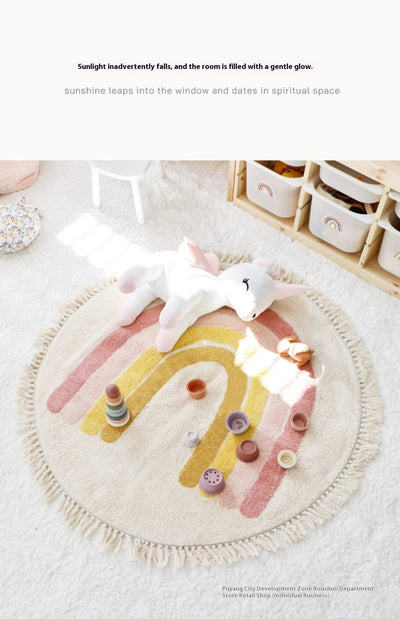 Tapete Redondo con Borlas para Cuarto Infantil - Image 10