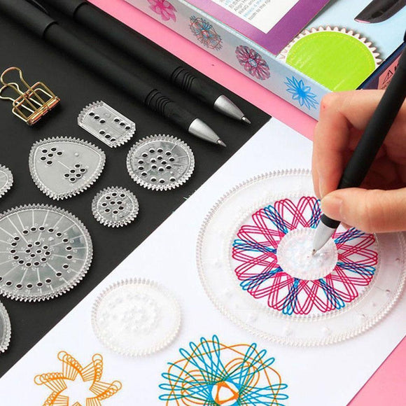 Kit de Reglas Curvas y Kaleidoscopio Mágico - Set 22 Piezas para Dibujo Profesional