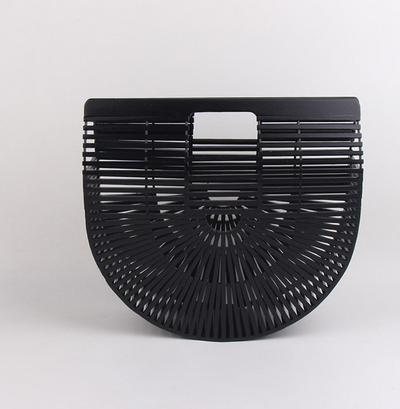Bolsa de Bambú Tejida - Clutch Portátil Semicircular - Image 5