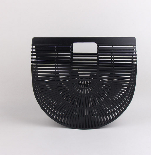 Bolsa de Bambú Tejida - Clutch Portátil Semicircular - Image 5