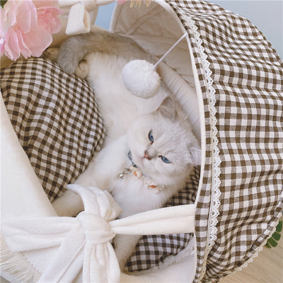 Cama Nido para Gatos Cuatro Estaciones con Diseño de Enrejado - Image 5