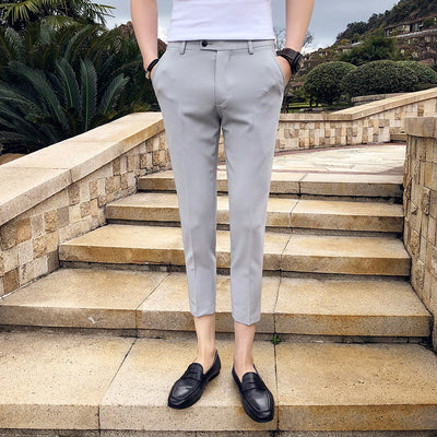 Pantalones Slim Straight Negros Casual Tendencia - Image 3