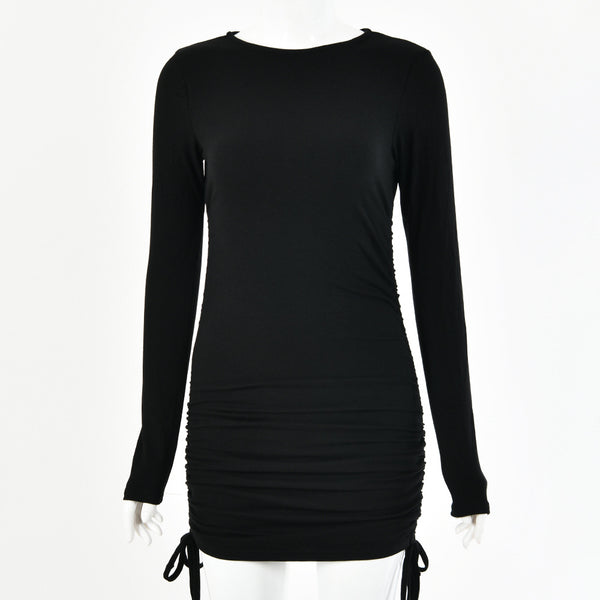 Vestido Largo de Manga Larga con Cordones Ajustables - Image 12