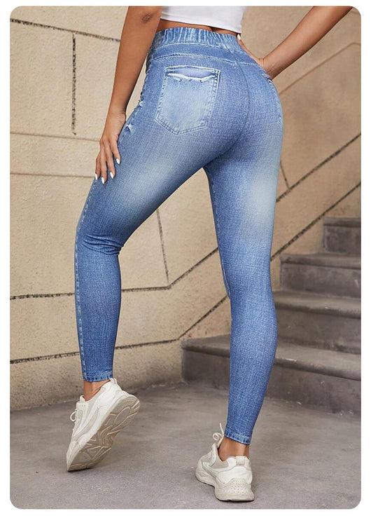 Pantalones Estampados de Cintura Alta con Cordón Ajustable - Image 15