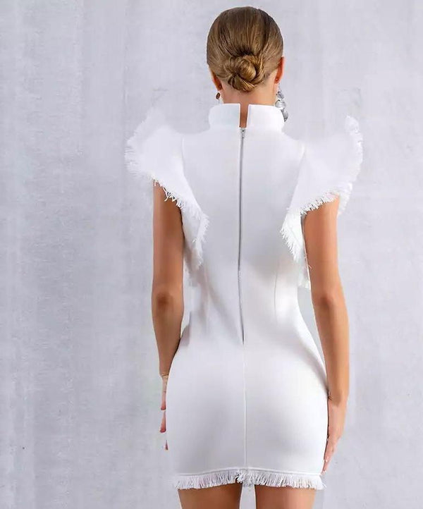 Vestido de Verano Negro con Volantes y Borlas