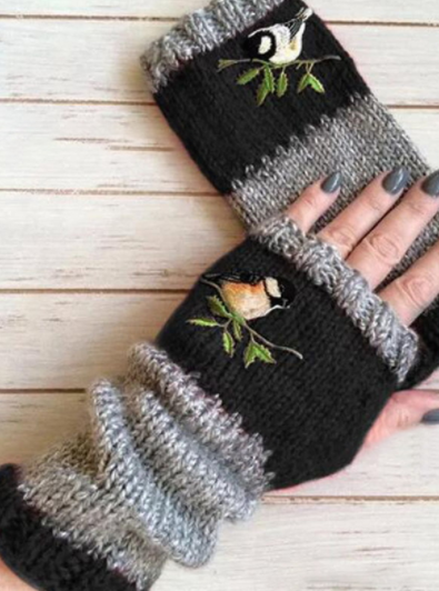Guantes Cálidos para Mujer con Costuras y Bordados Elegantes - Image 7