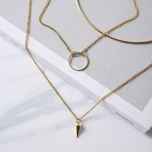 Collar Largo Multicapa Estilo Coreano Elegante para Mujer