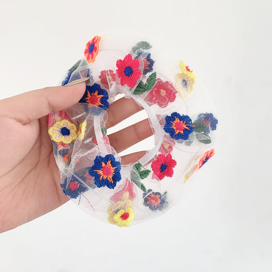 Moño para Cabello con Flores Bordadas en Malla - Image 14