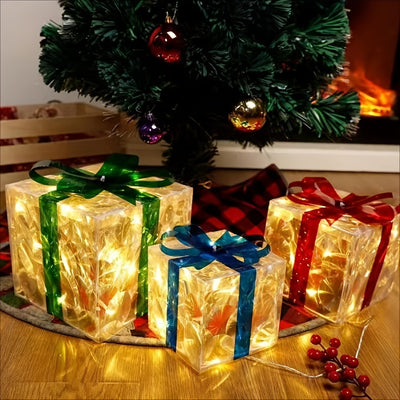 Caja de Regalo Navideña Plegable 3 Piezas con Luces LED - Image 3